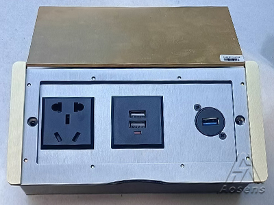 奧盛開啟式全銅地面插座 五孔 雙USB充電 USB3.0——客定展示